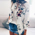 Outerwear & Coats Jackets Womens Ladies Retro Floral Zipper Up Bomber Outwear Casual coats and jackets women - menochic